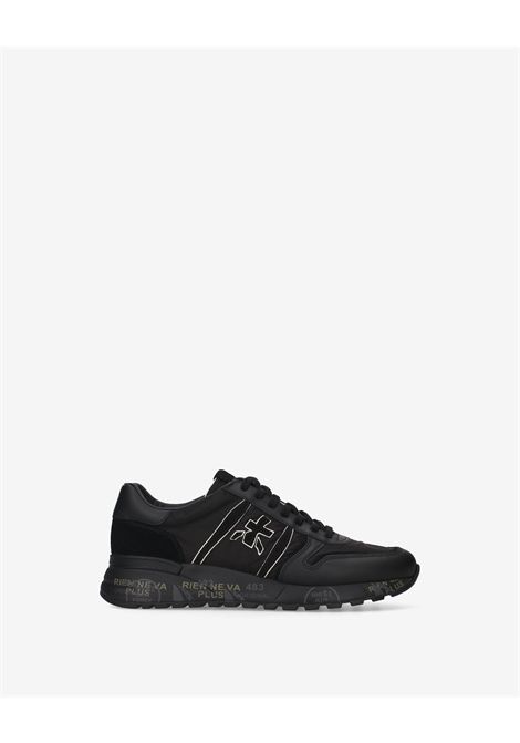Premiata Lander 8655 Sneaker in Leather and Technical Fabric Black Men's PREMIATA |  | LANDER VAR8655